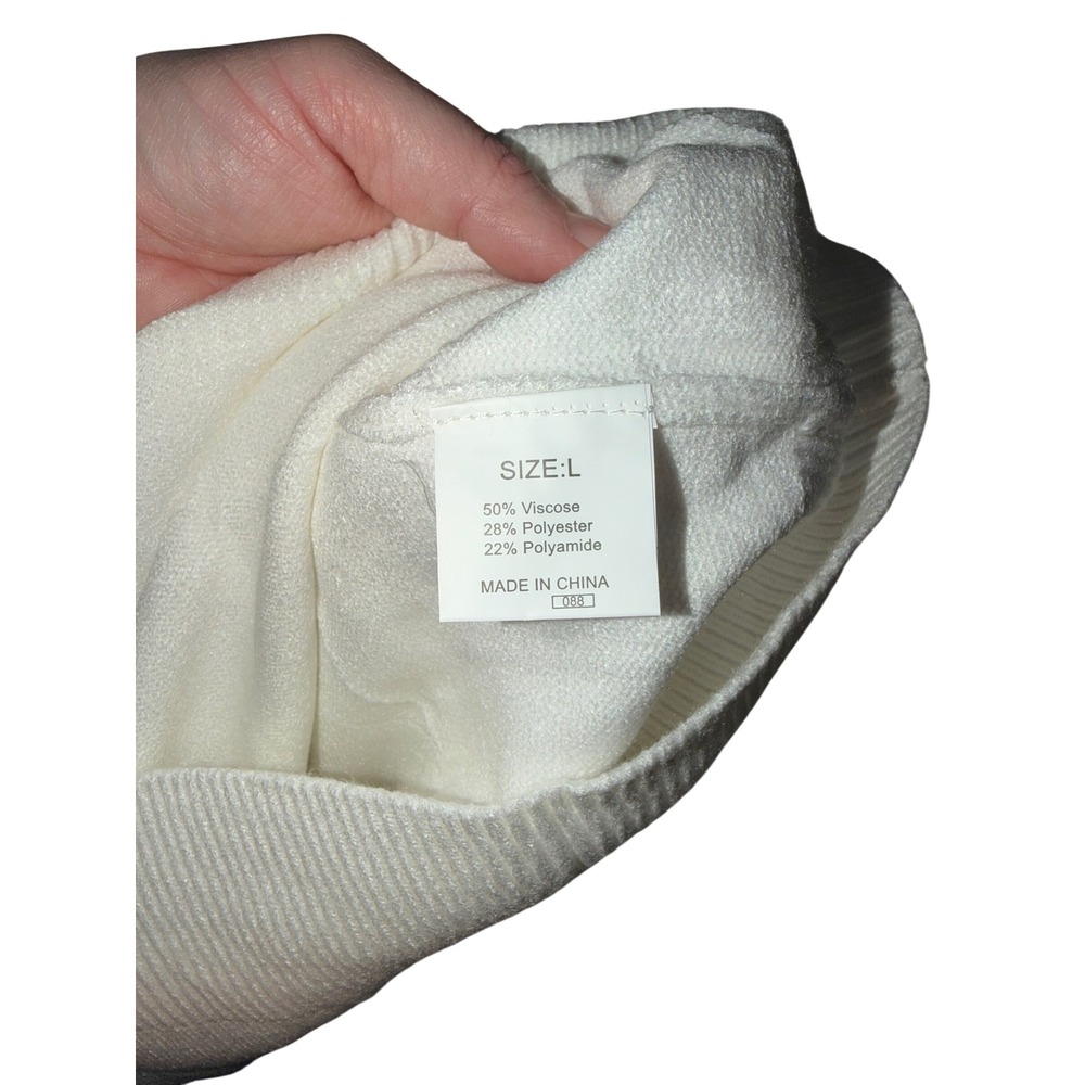 DOKOTOO White V Neck Knit Vest Sweater Sleeveless Striped Trim - Picture 8 of 8